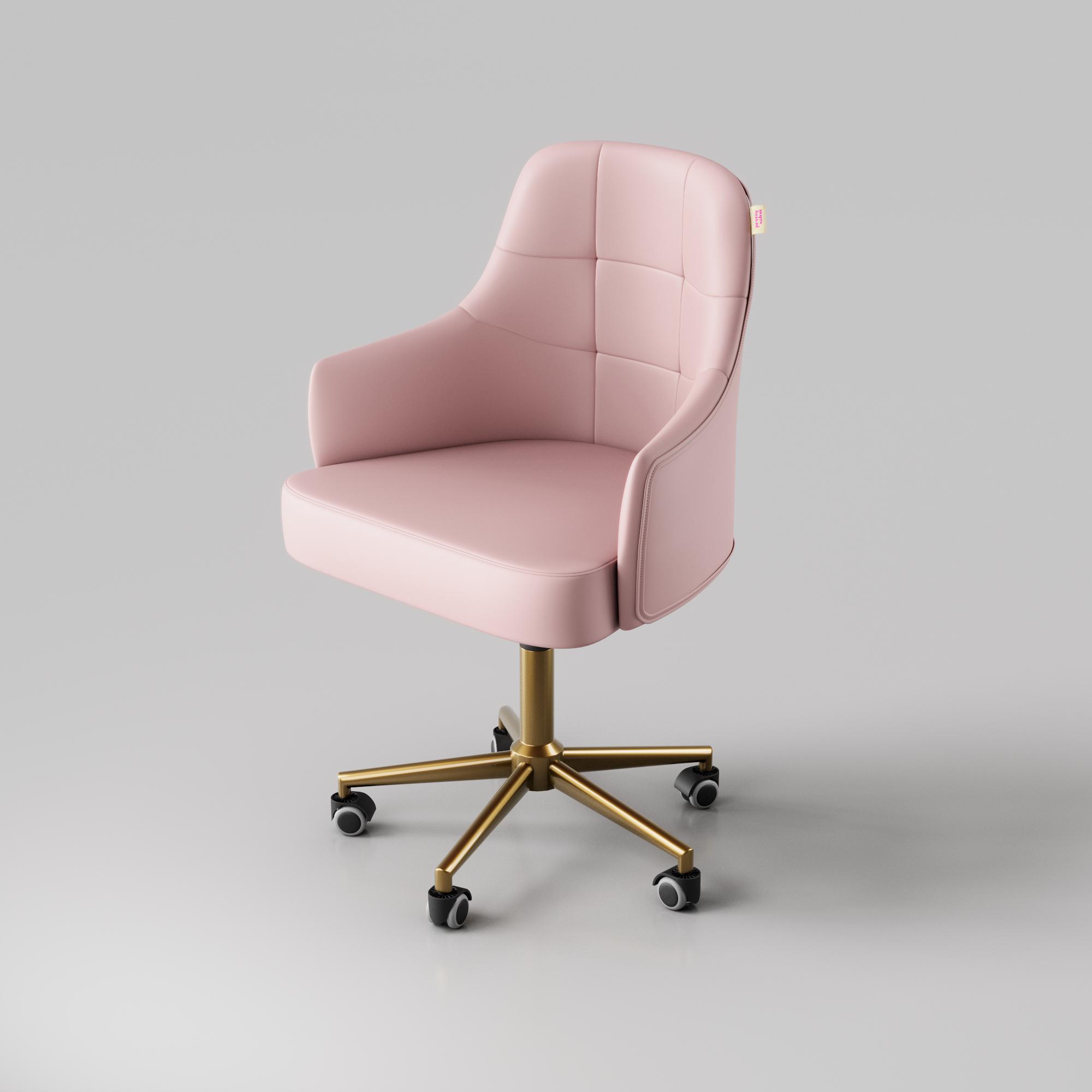 Pink beauty stool with high back