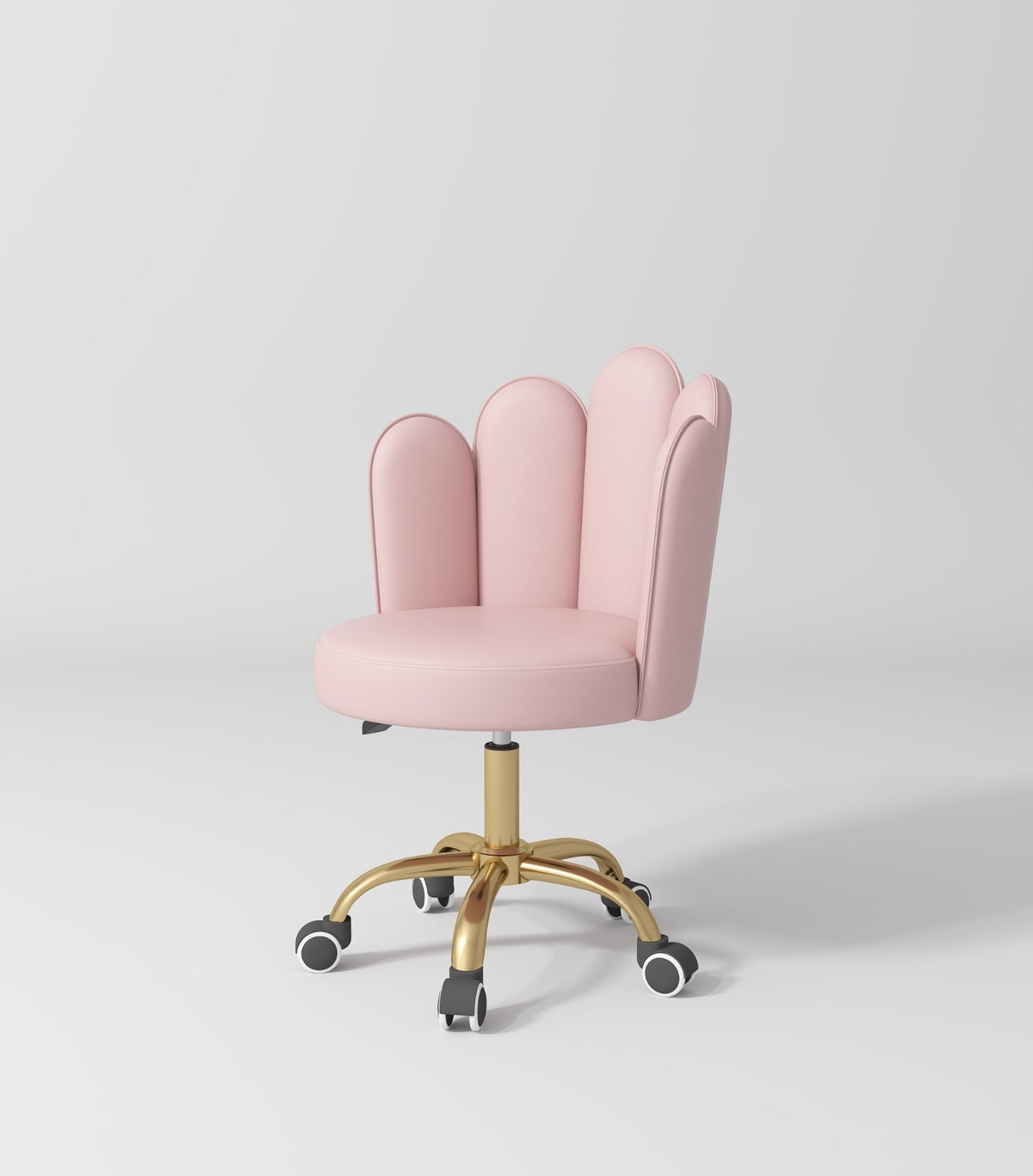 pink and gold beauty stool on wheels