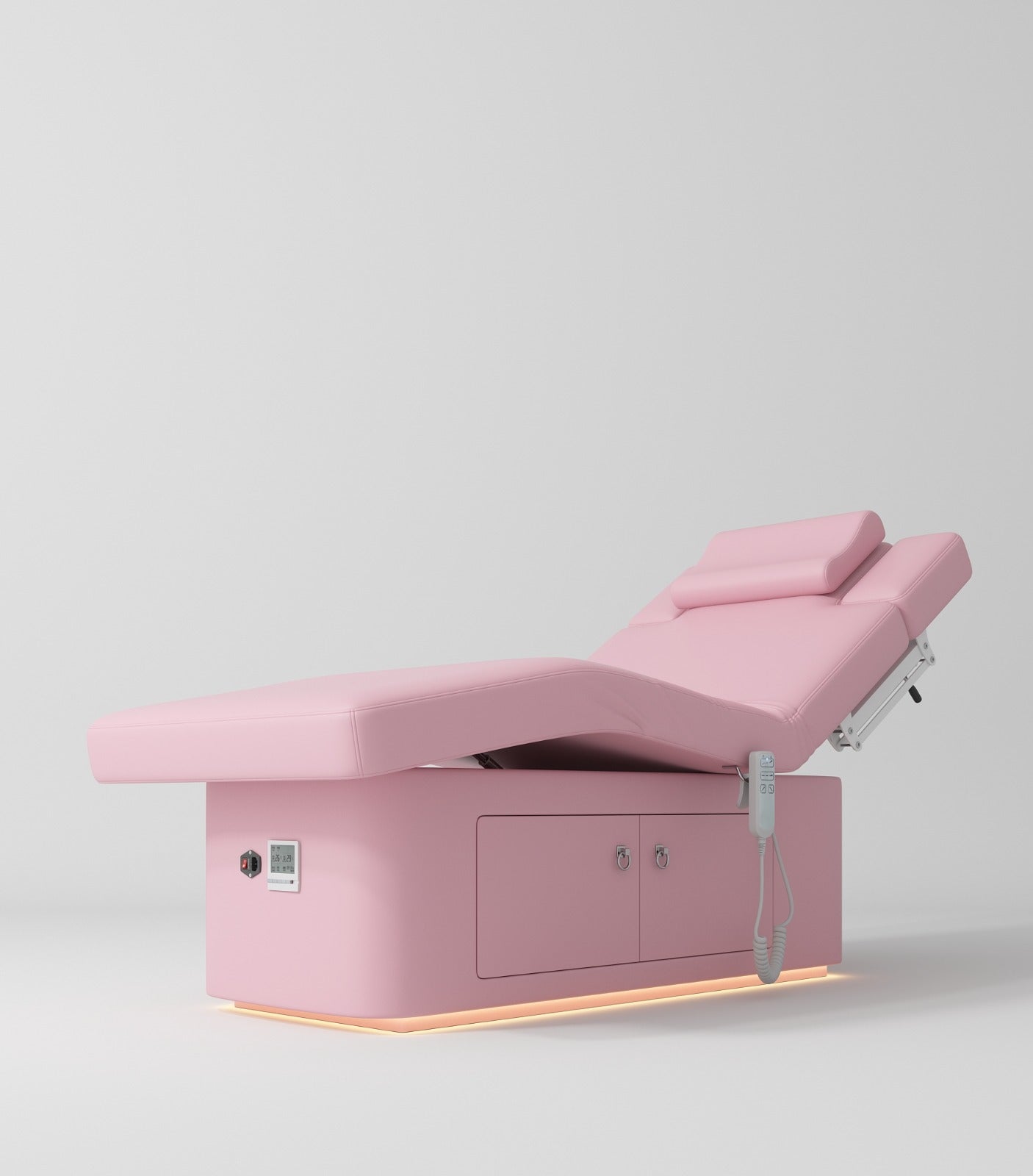 luxury pink electric massage bed with storage