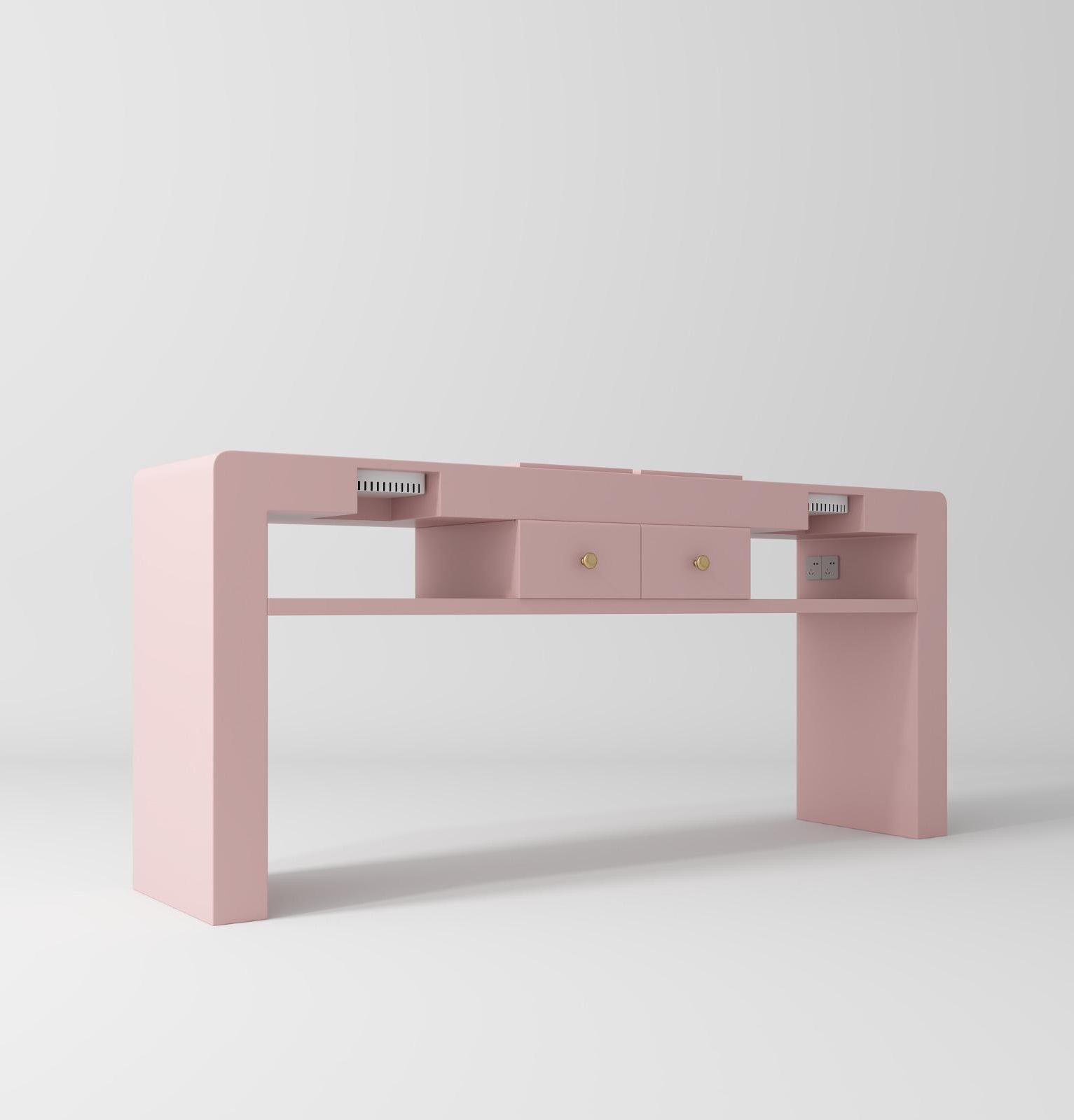 2 person pink nail station