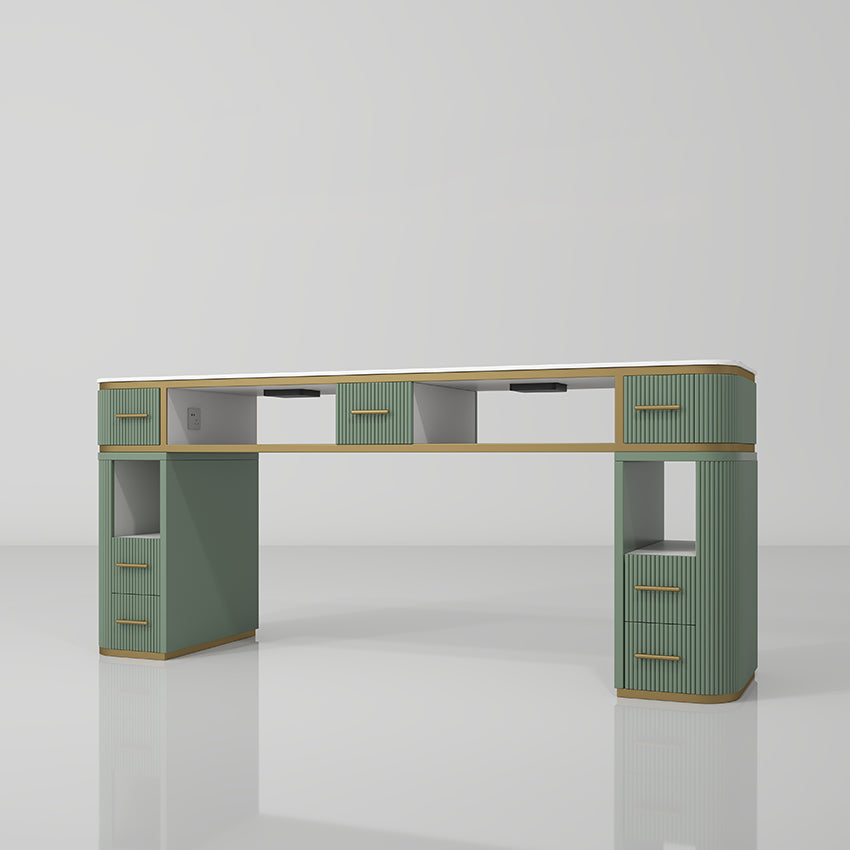 green double nail desk