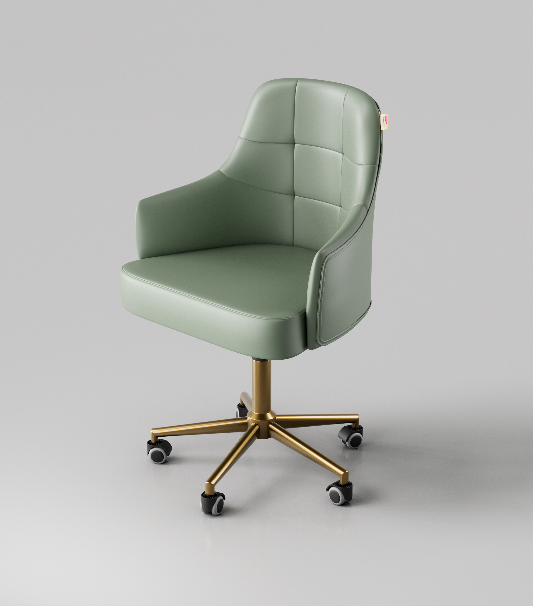 Green beauty stool with high back