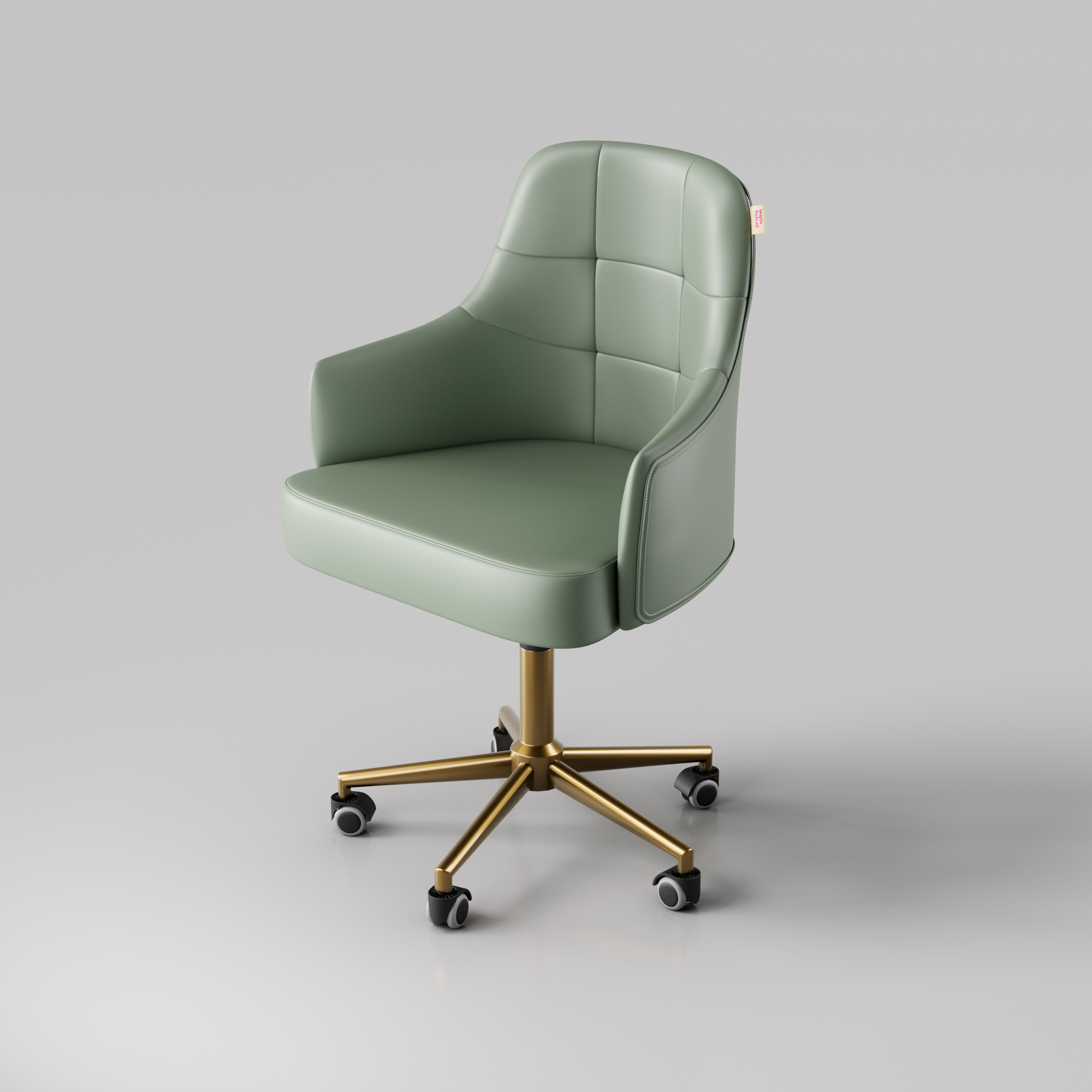 Green beauty stool with high back