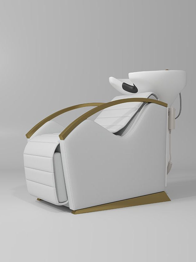 White hair salon basin and chair