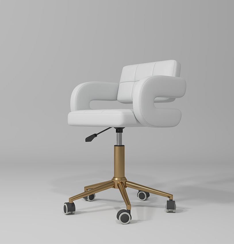 white adjustable stool