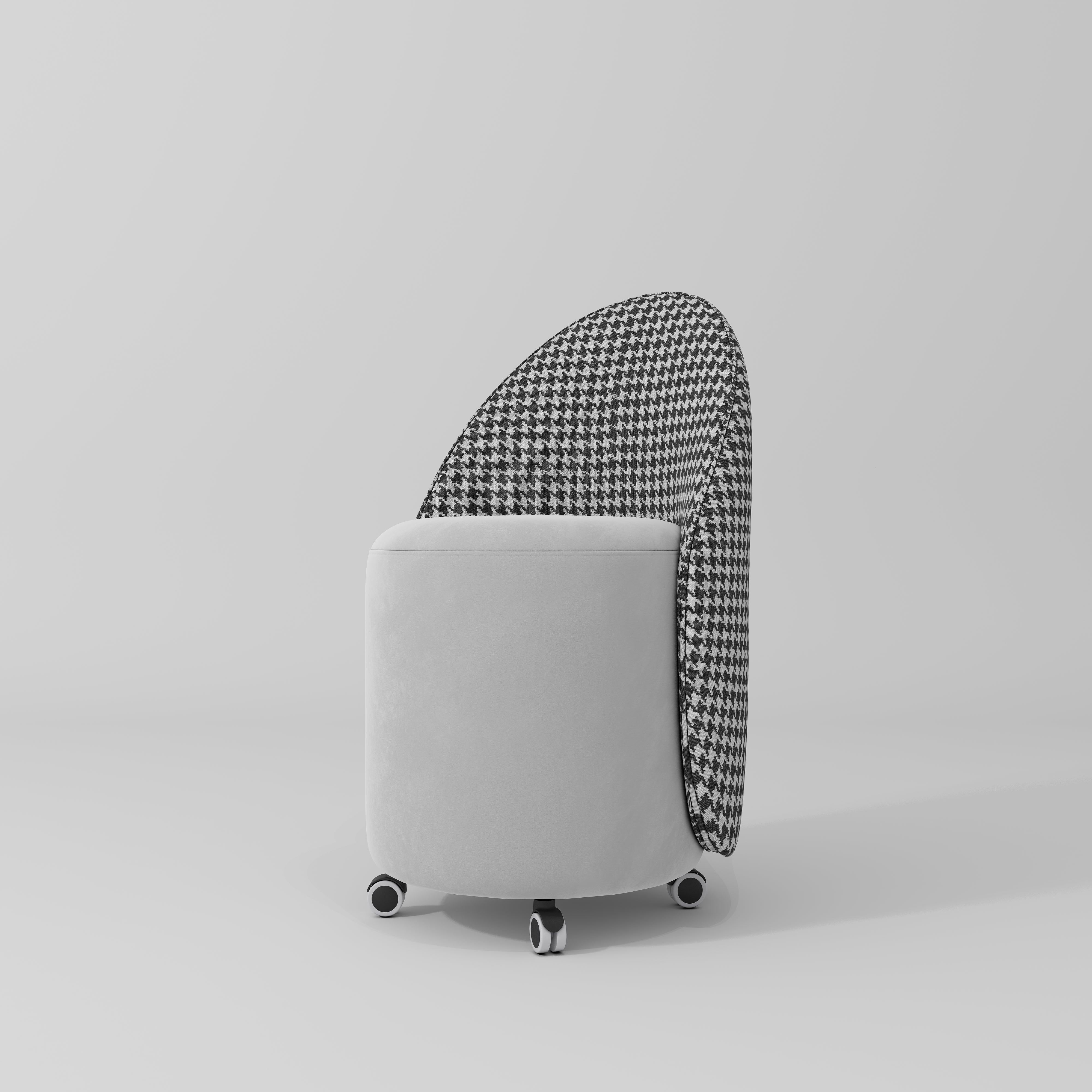 white nail stool with wheels