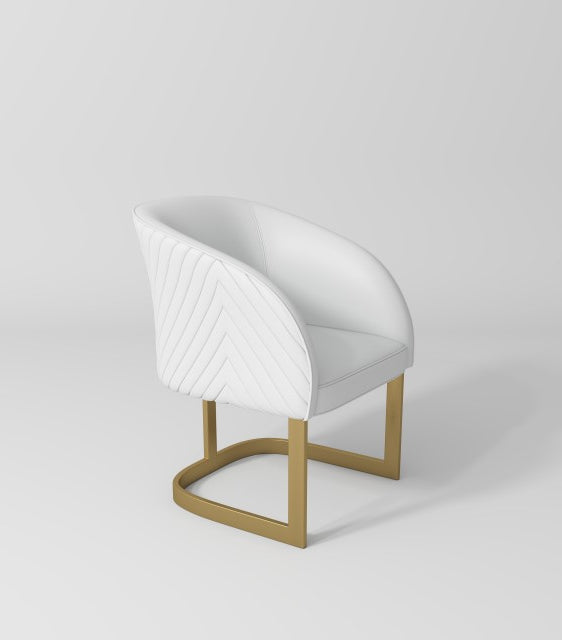 white and gold salon chair