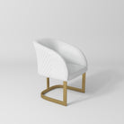 white and gold salon chair