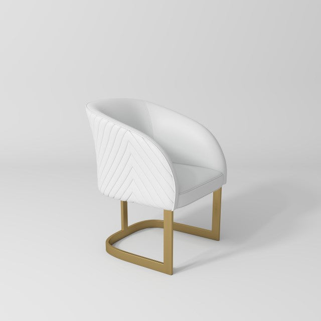 white and gold salon chair