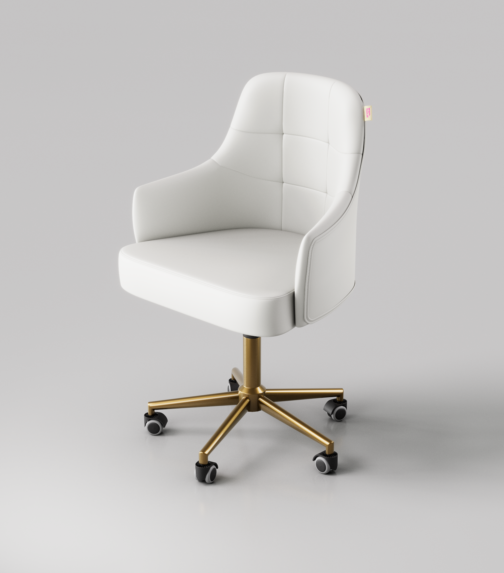White beauty stool with high back