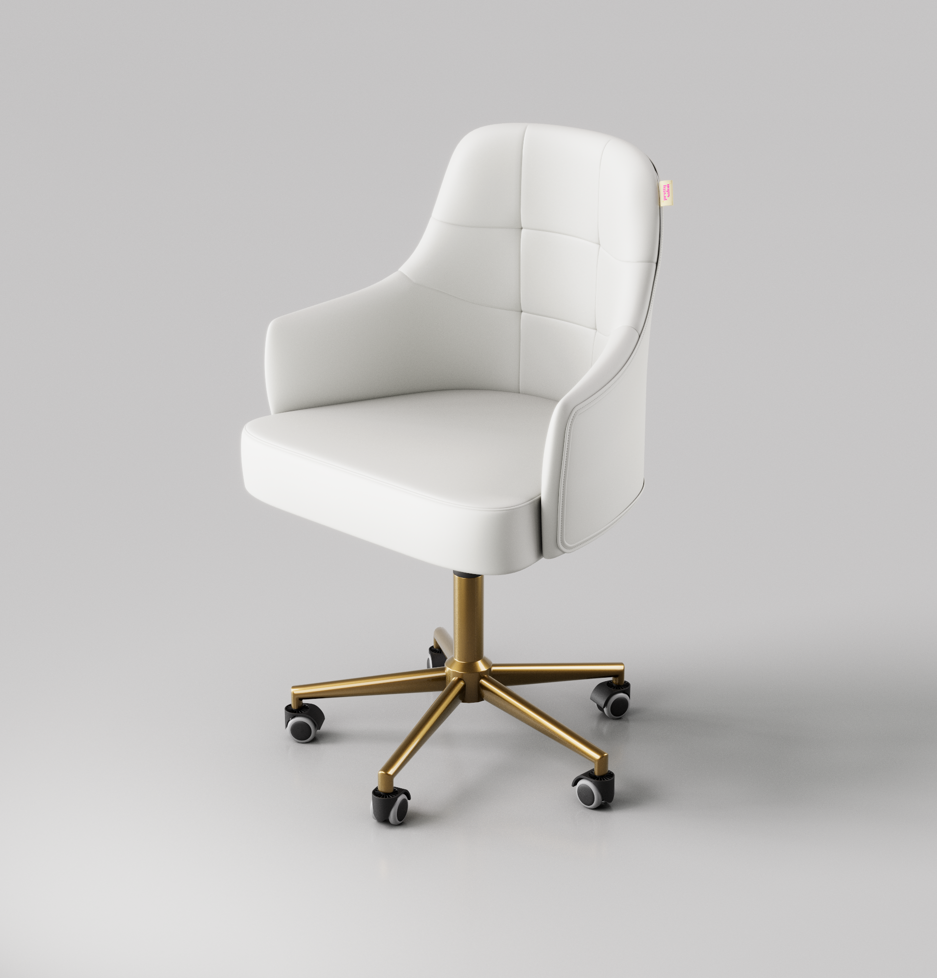 White beauty stool with high back