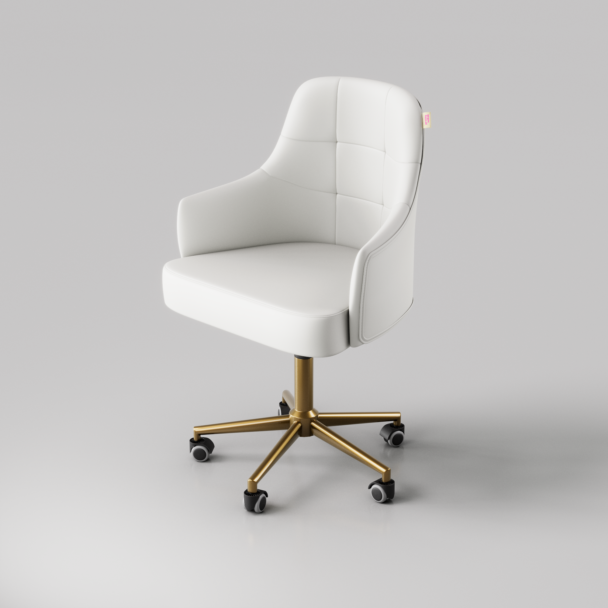 White beauty stool with high back