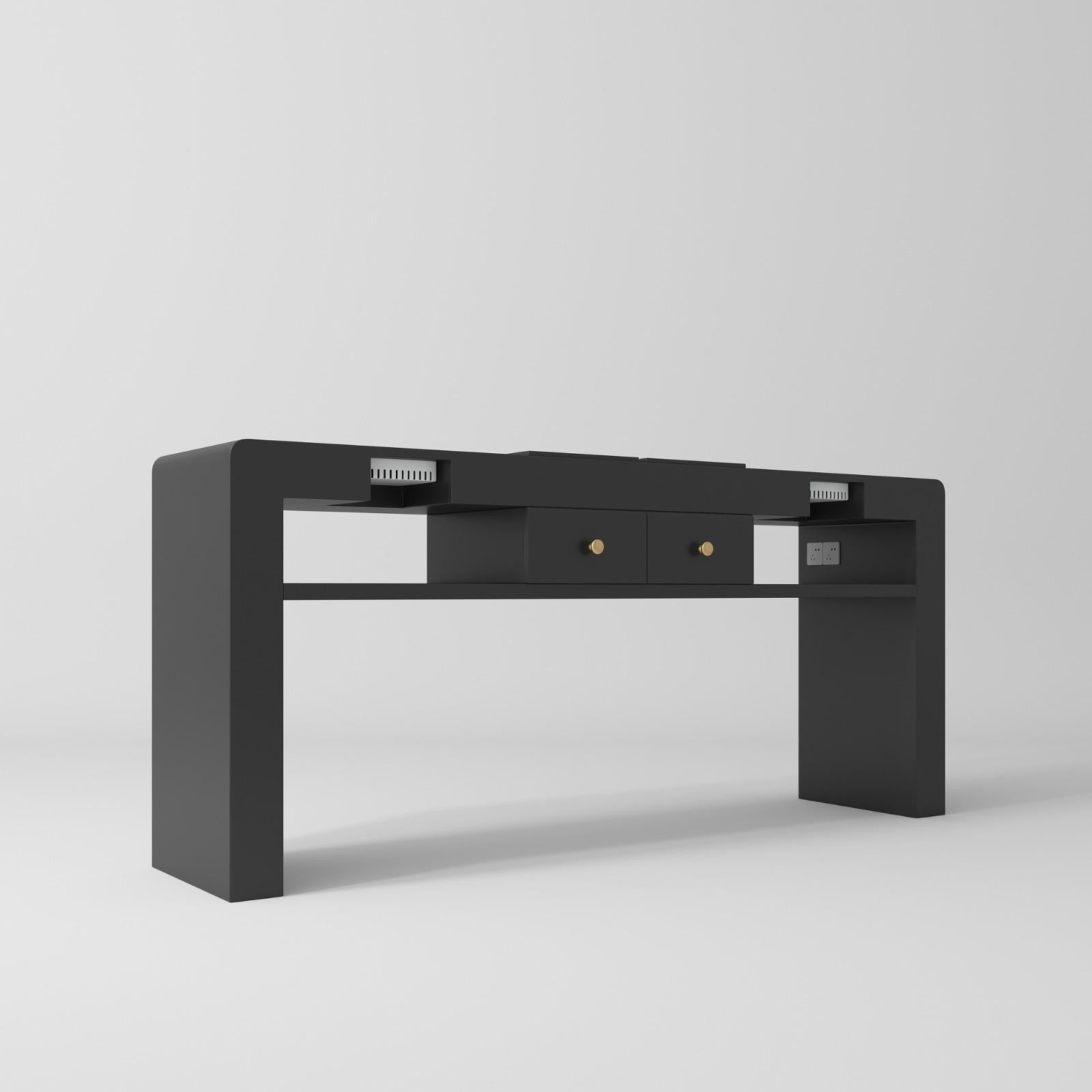 nail station in black for 2 people