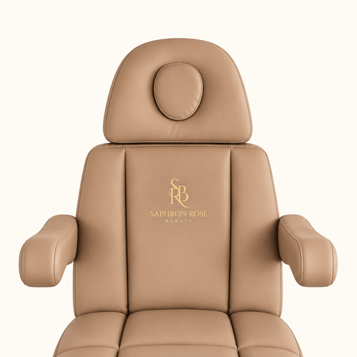 Custom bed with gold logo 
