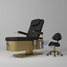 black & gold Japanese Head Spa with pedicure station