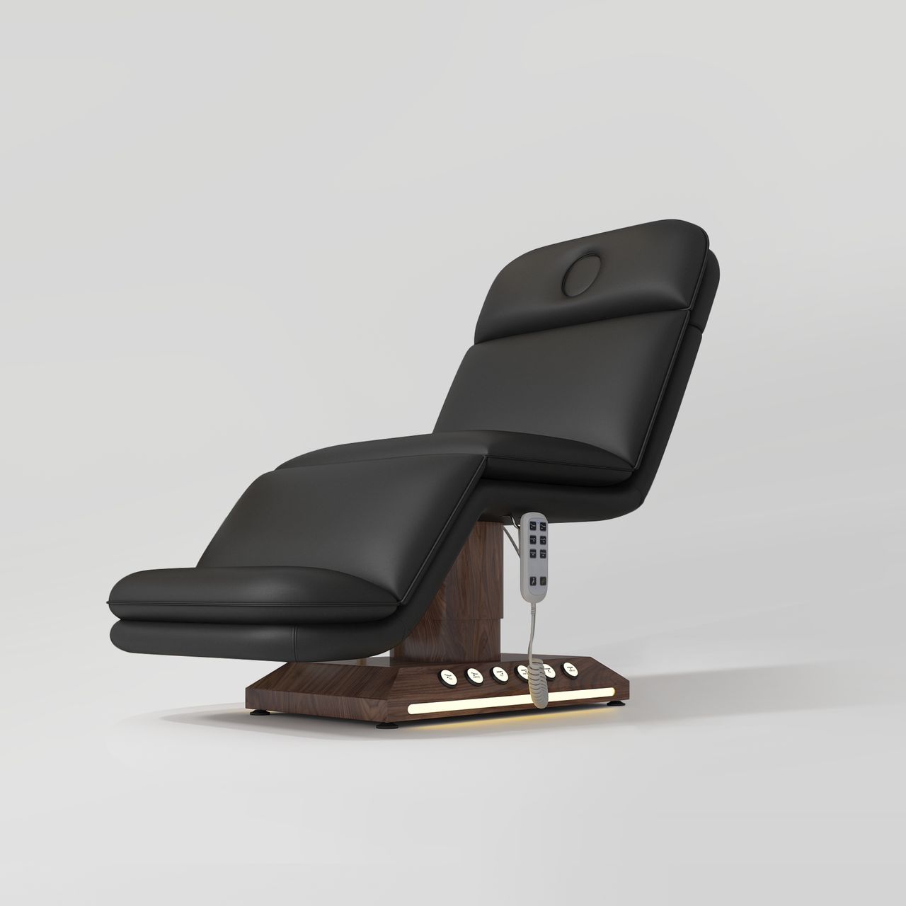 Black Leather Padded Bed for Massages 