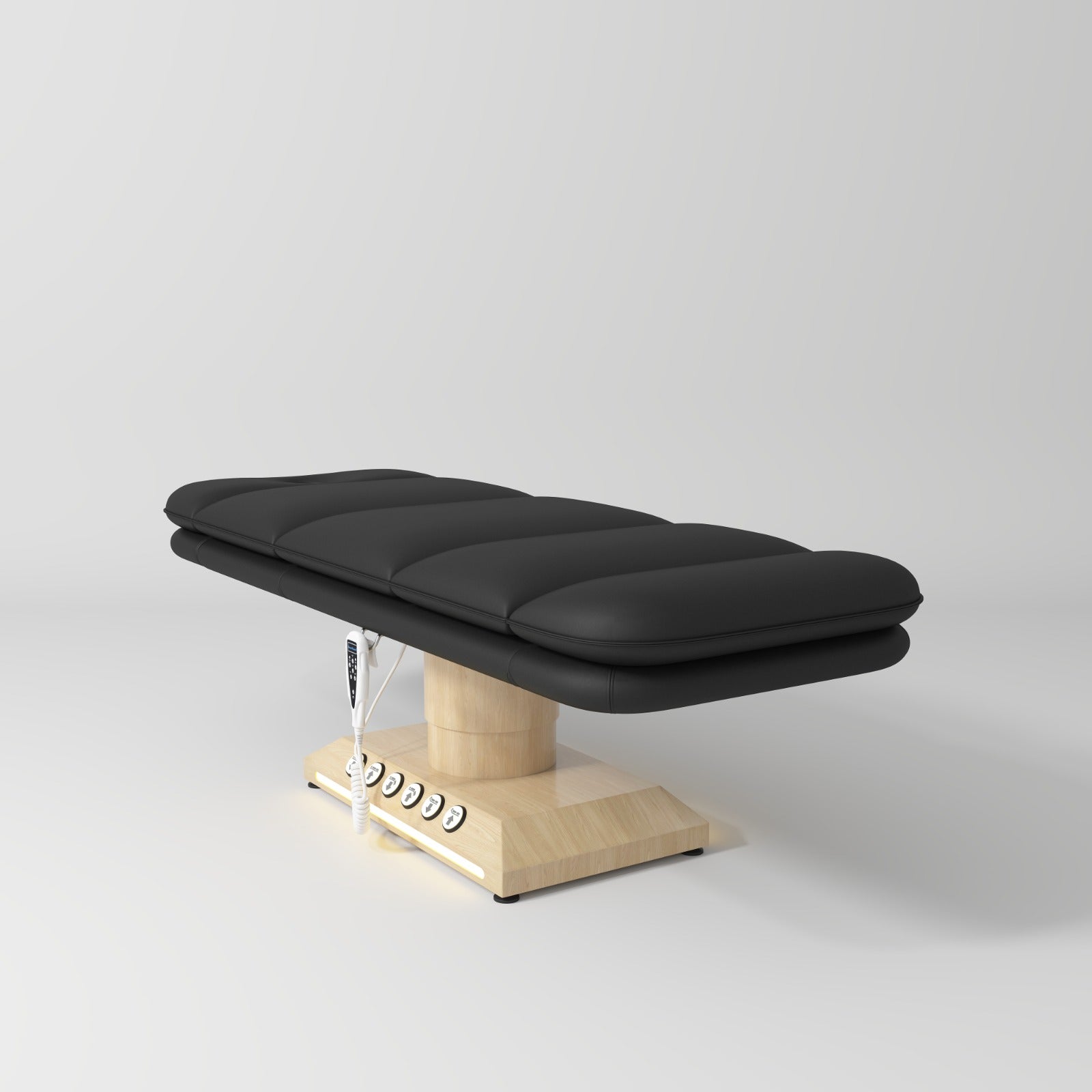 Black Leather Electric Beauty Bed with Foot Control and Hand Remote 