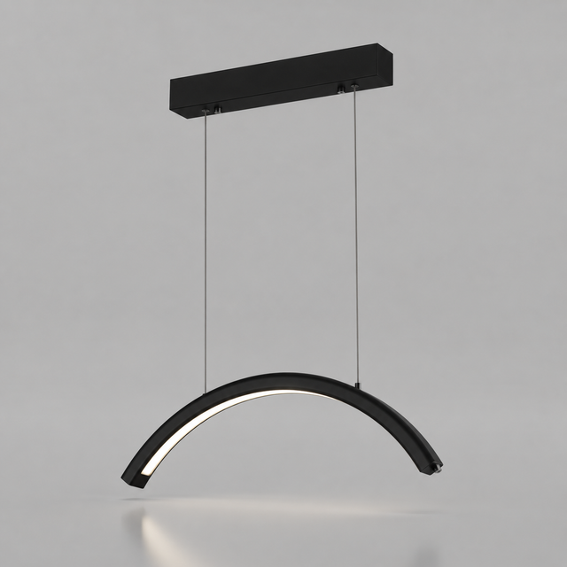 Black LED salon hanging moonlight pendant with adjustable lighting