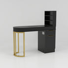 Black Single Nail Table with Storage 