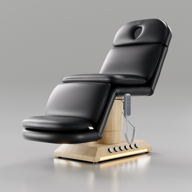 Black Leather Salon Bed with Electric Motors