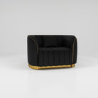 Black Vegan Leather Armchair for waiting areas