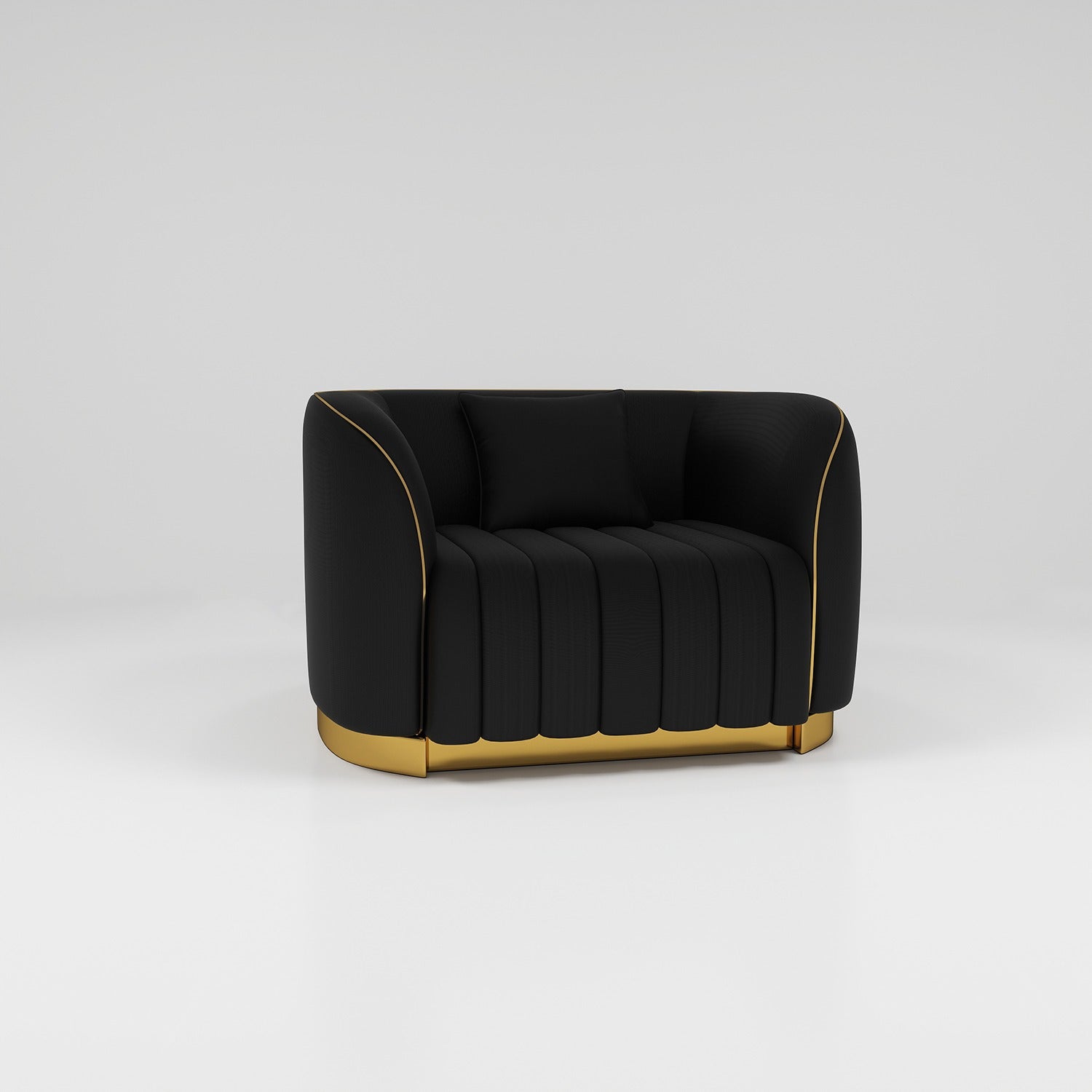 Black Vegan Leather Armchair for waiting areas