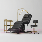 Professional salon electric beauty bed in leather finish with accessories 