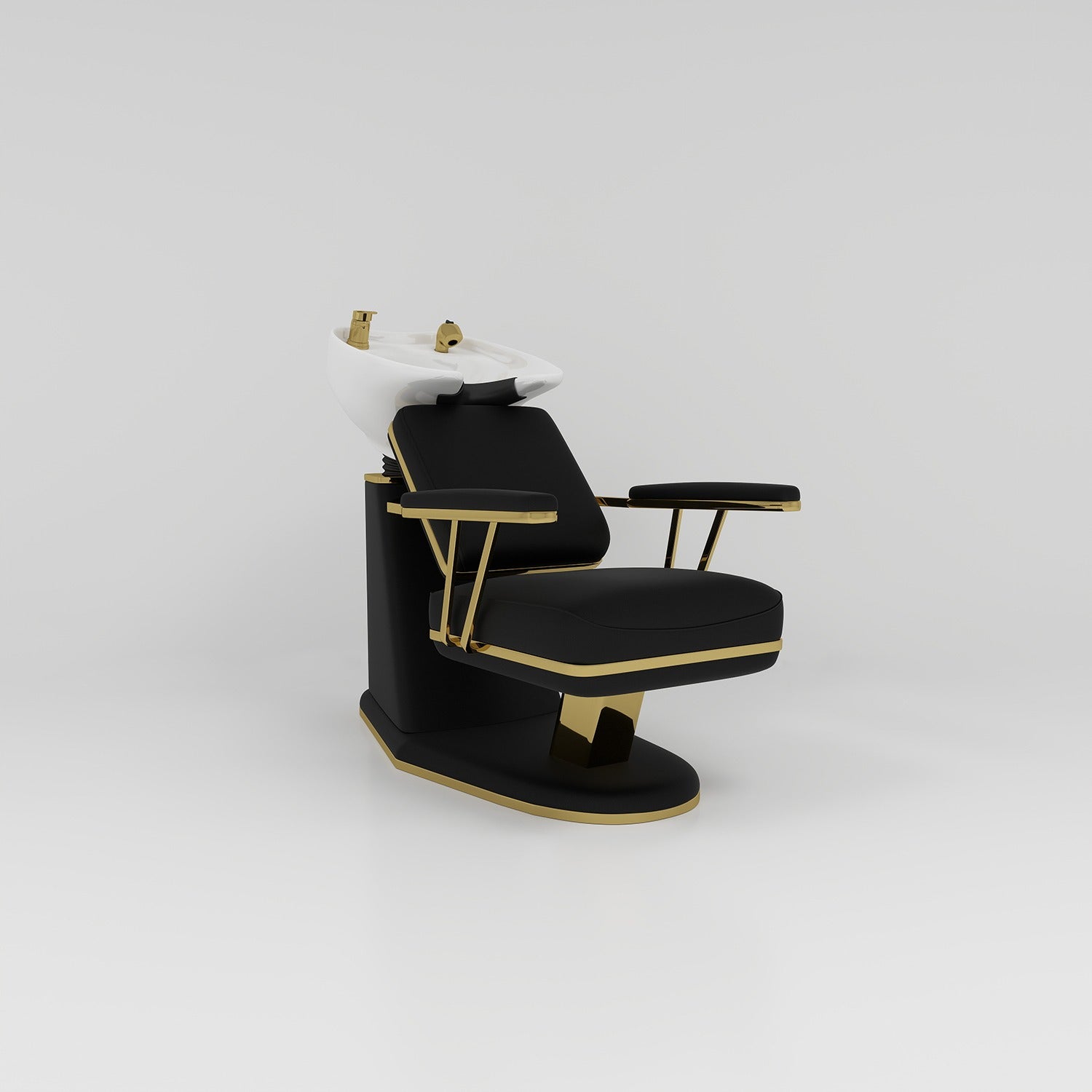 Hair Salon Washing Station with gold trim