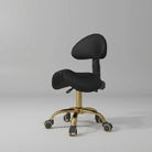 black and gold saddle stool