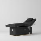 all black massage bed with storage and LED light