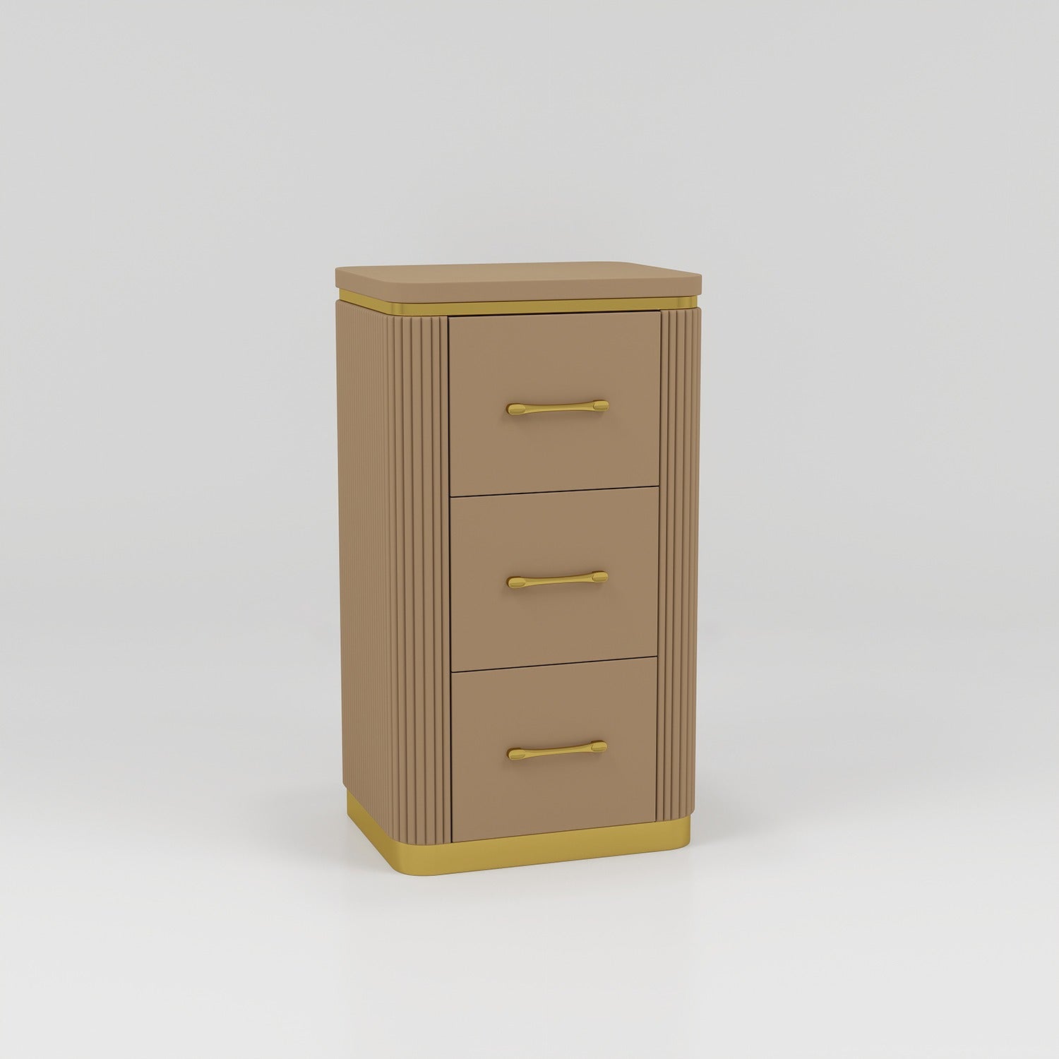 Brown and gold small cabinet trolley