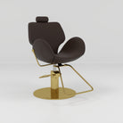 Modern Mocha Brown and Gold Hairdressing Chair for Stylists