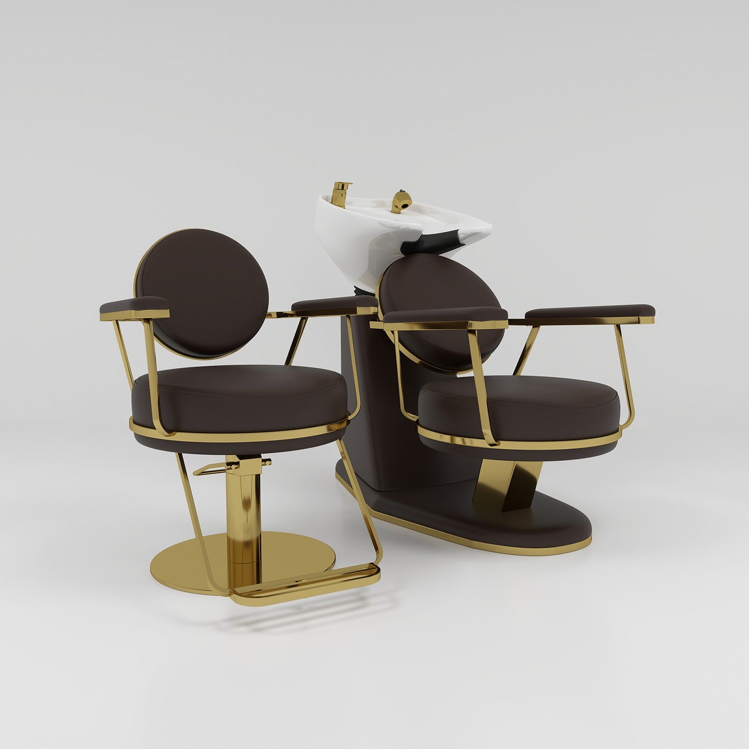 Brown and Gold Hairdressing Furniture Set 