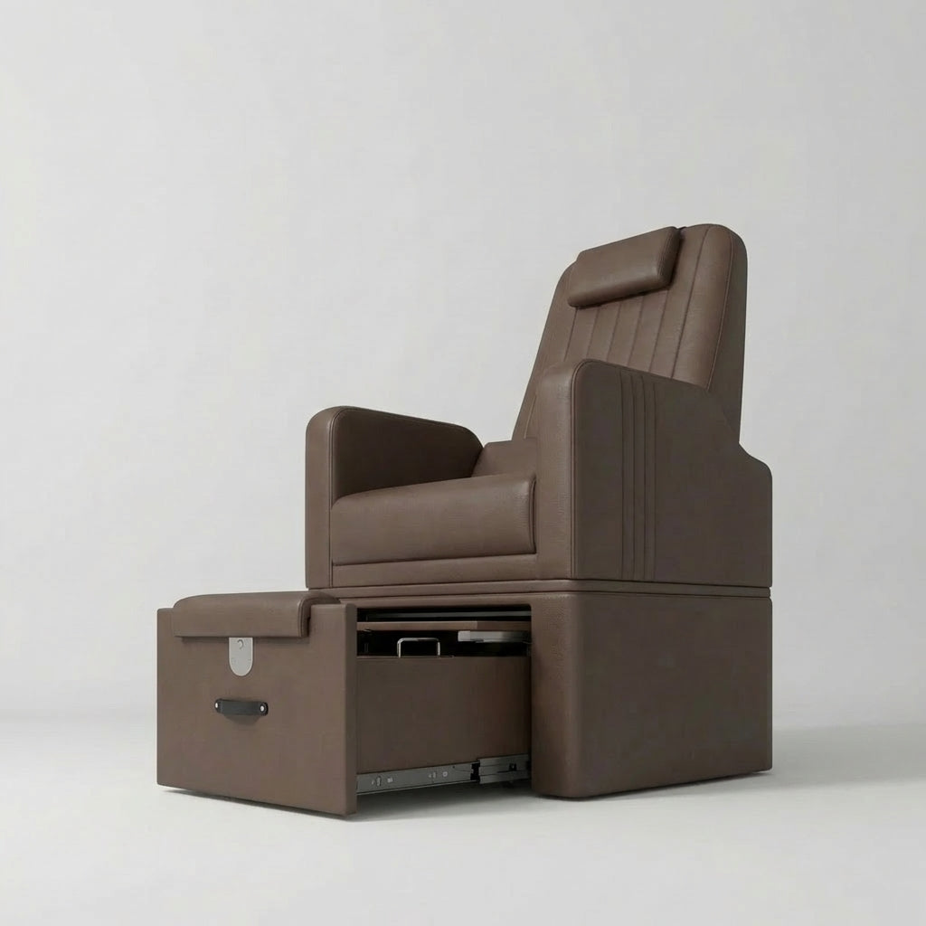 brown pedicure chair with no plumbing 