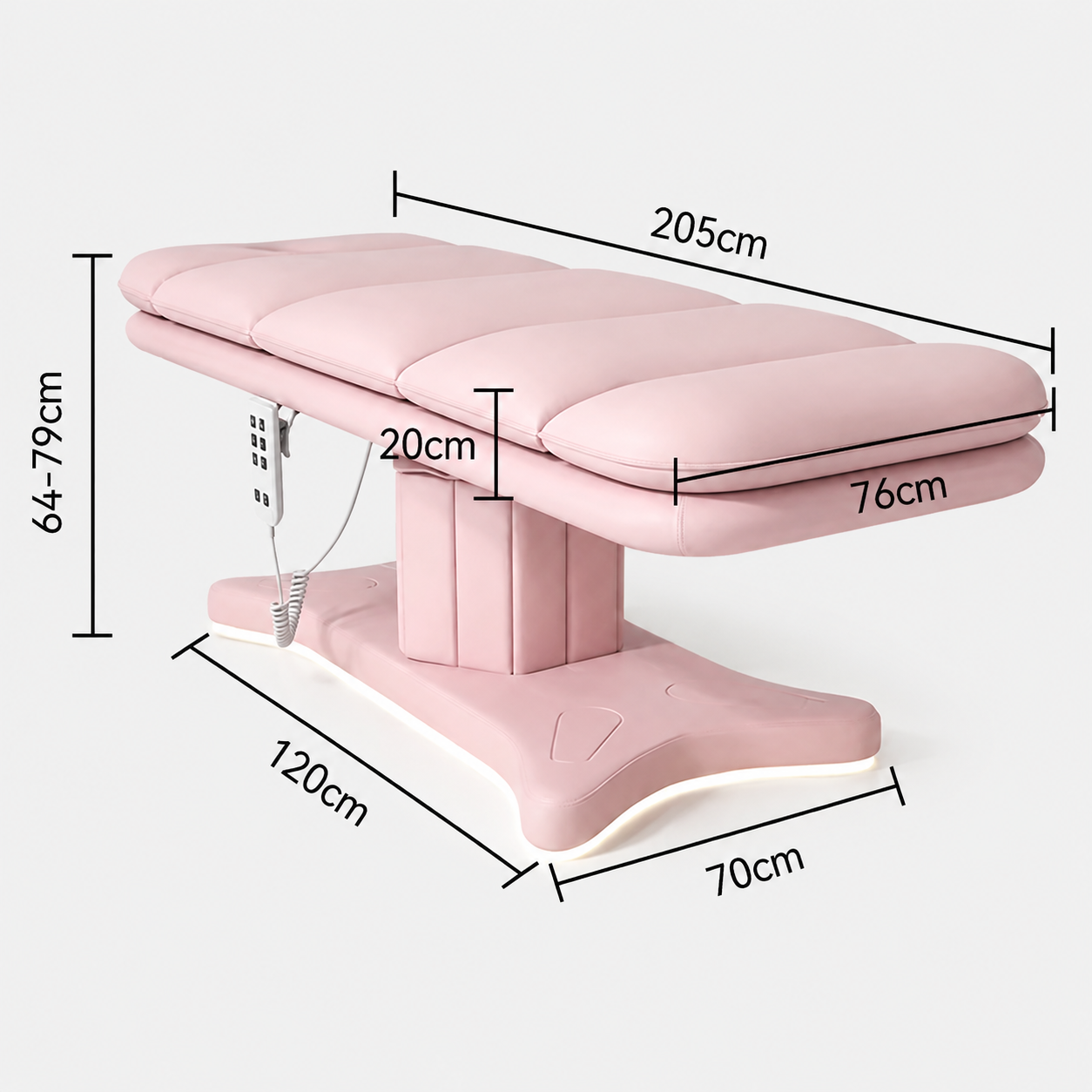 205 cm electric beauty bed with 79 cm height