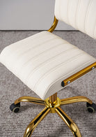 Cream Beauty Stool with Gold 