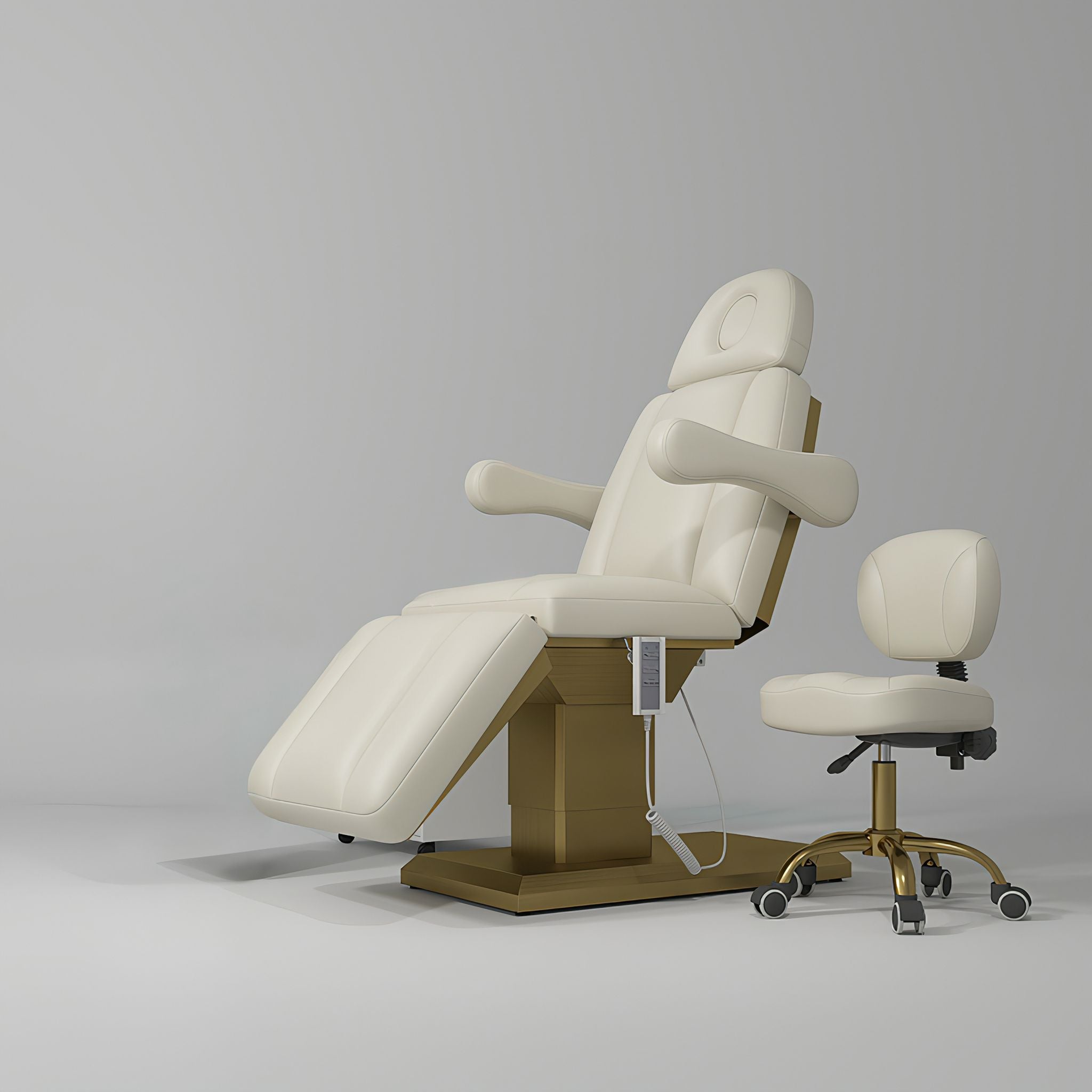 Cream beauty bed wtih gold base