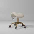 Cream stool with gold