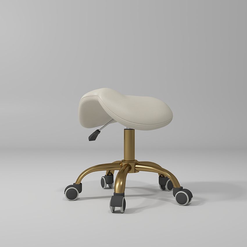 Cream stool with gold