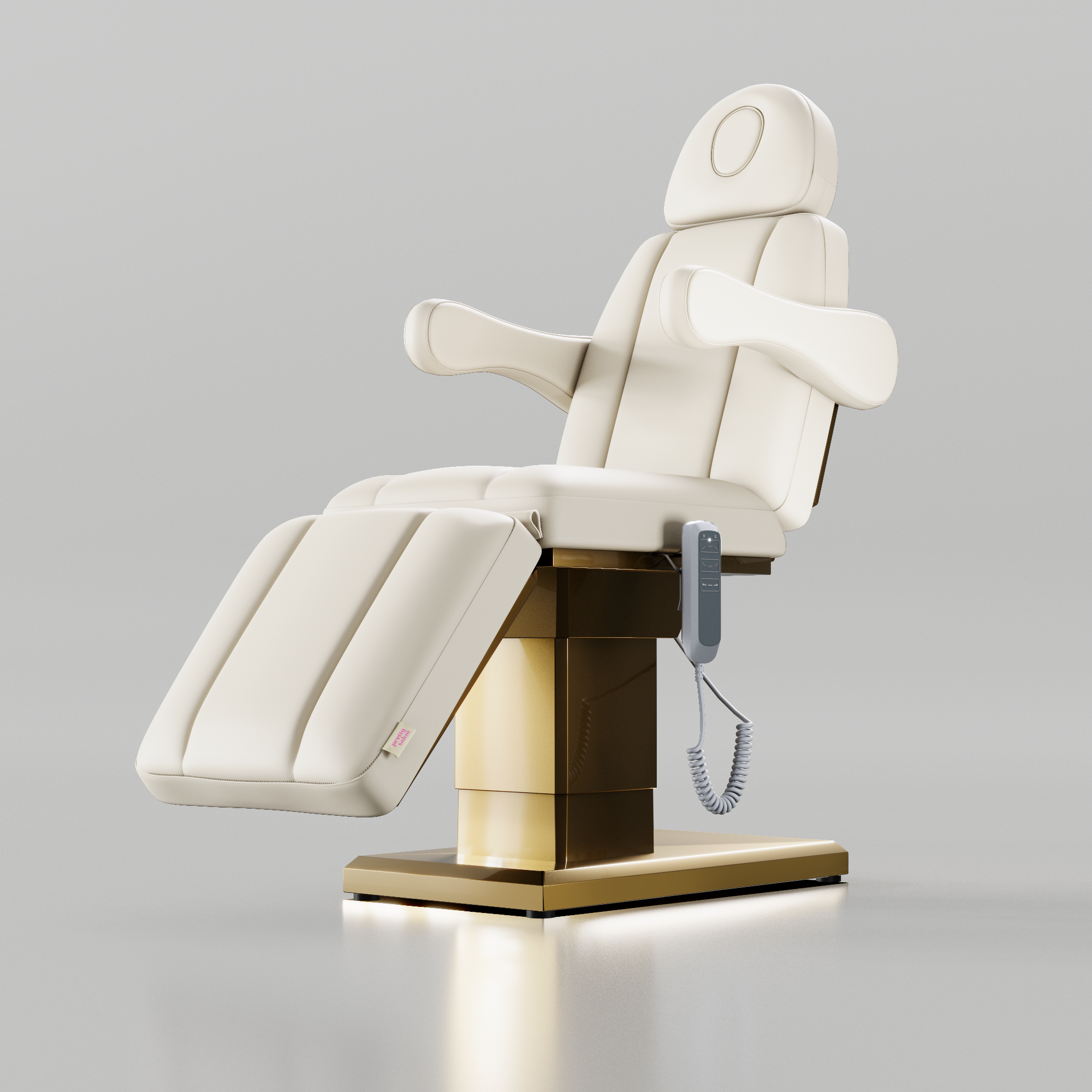 Cream beauty bed with gold base