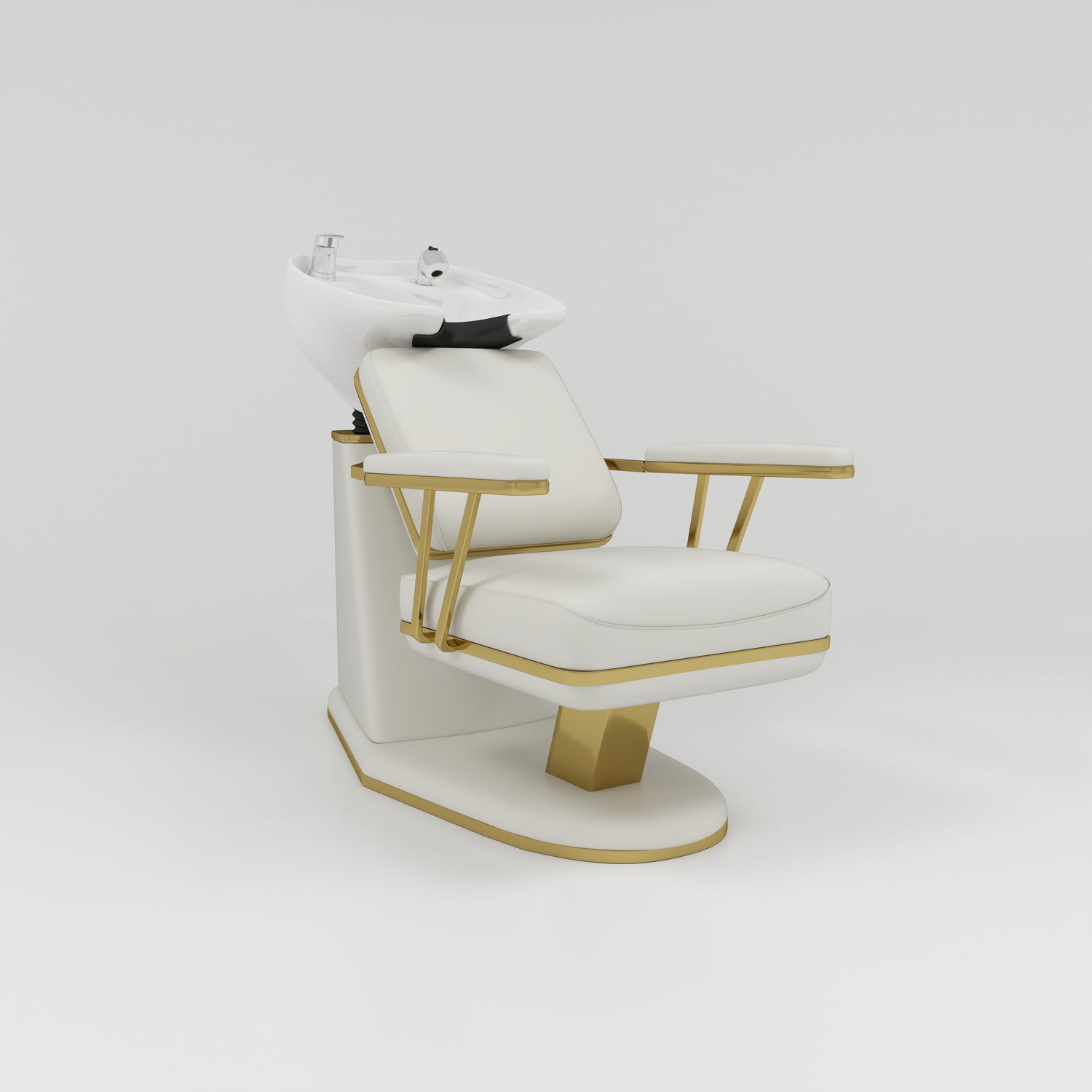 Cream and Gold Luxury Shampoo Chair