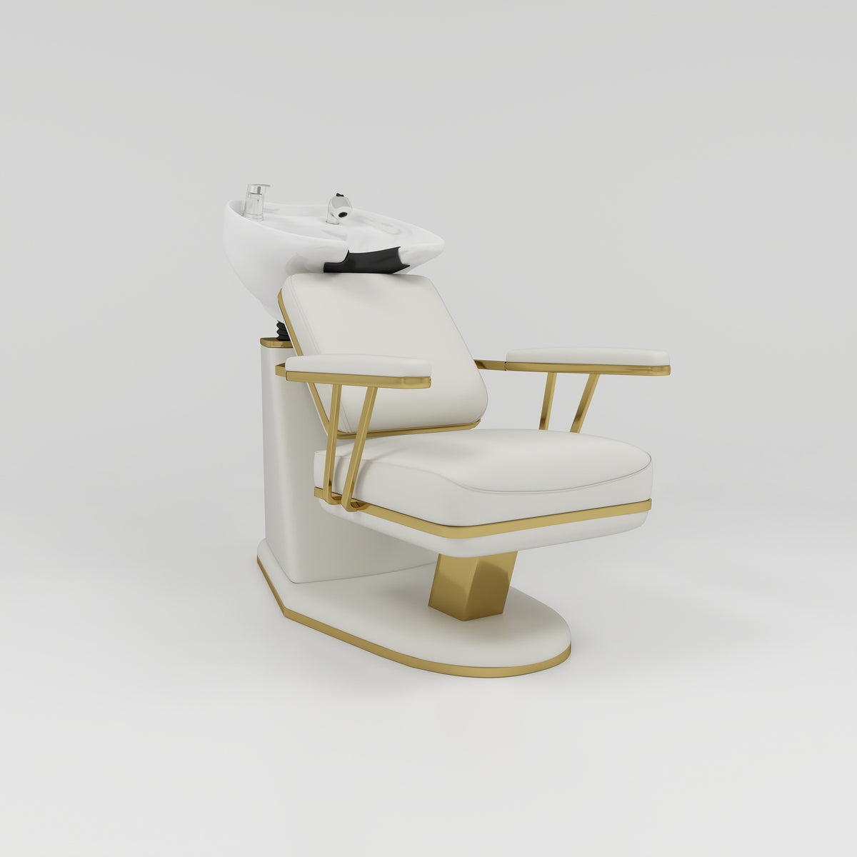 Cream and Gold Luxury Shampoo Chair