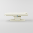 Cream bed with 4 eletric motors made with veagan leather