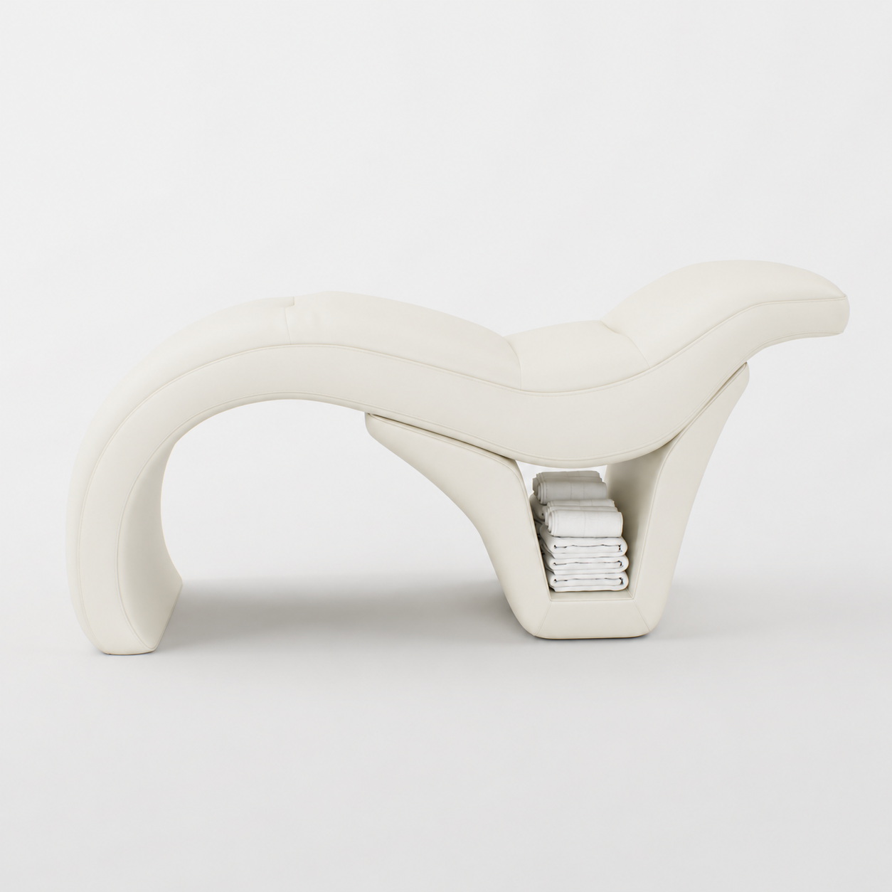 Cream Curved Non Electric Beauty Bed