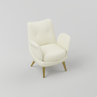 Close-up of the cushioned leather seat designed for comfort in nail salon areas.