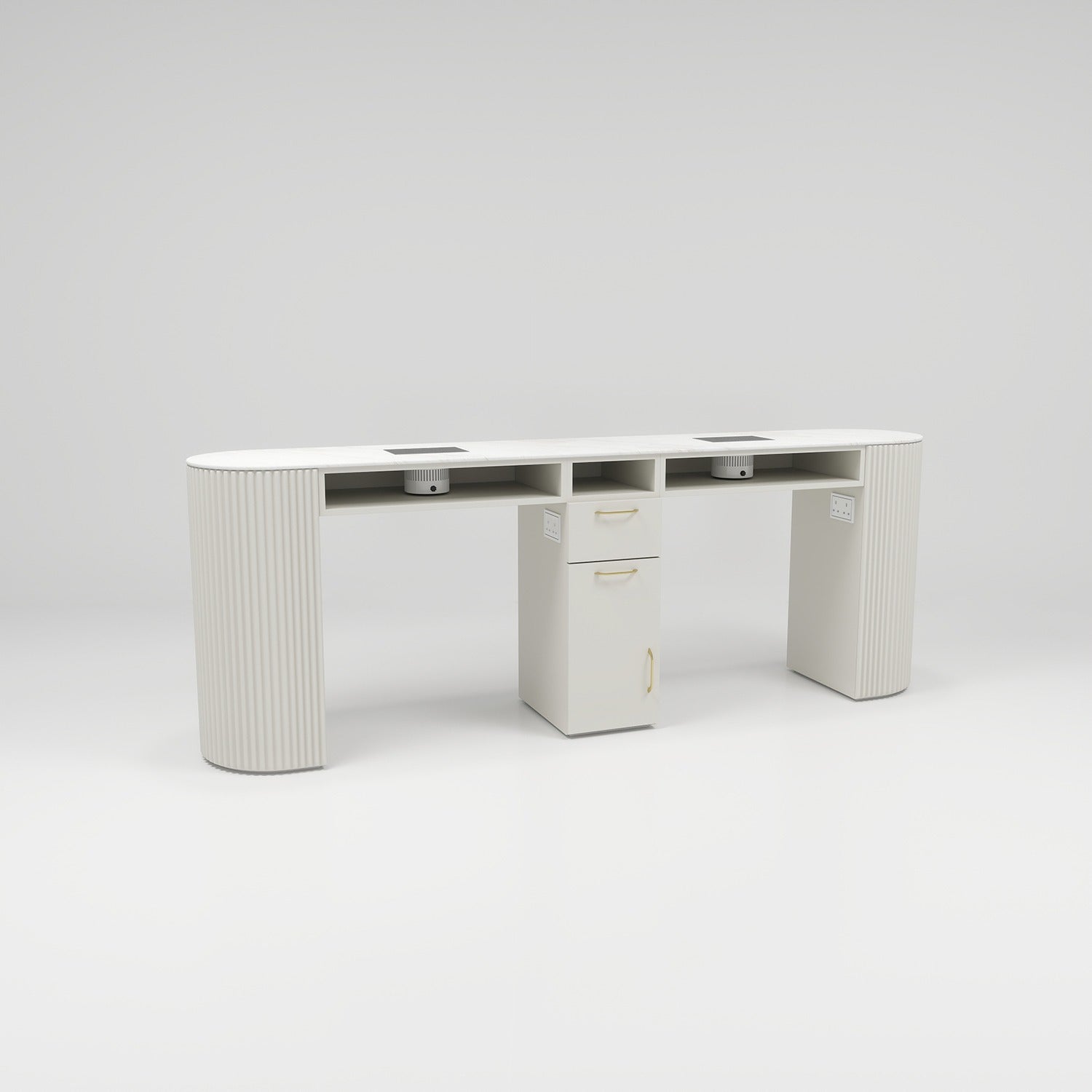 Nail Desk with draws and gold handles