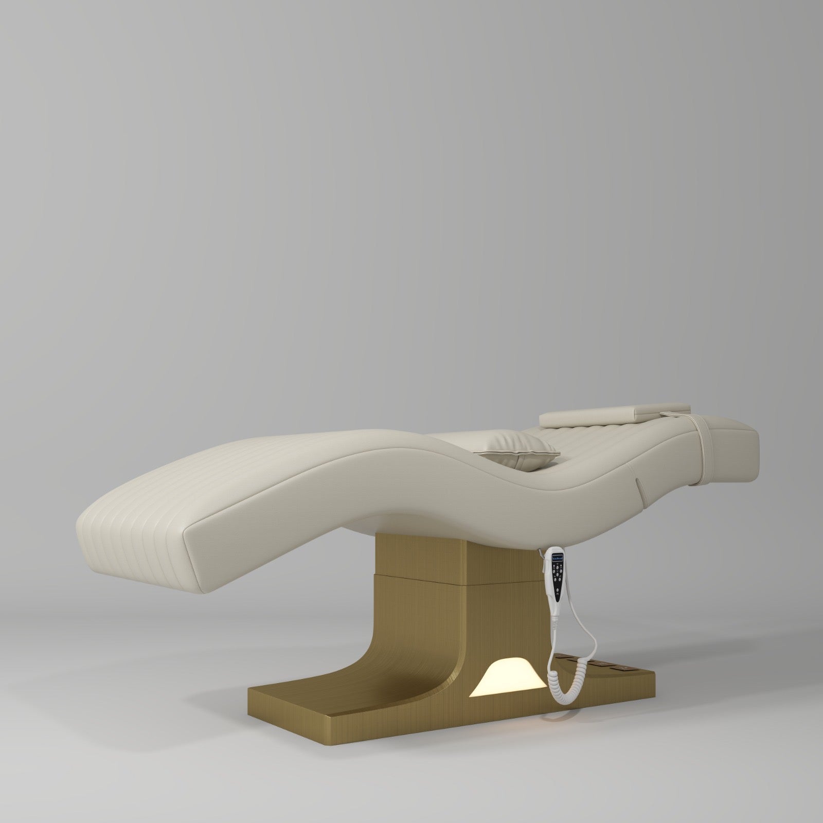 Electric Beauty bed in cream with gold base 