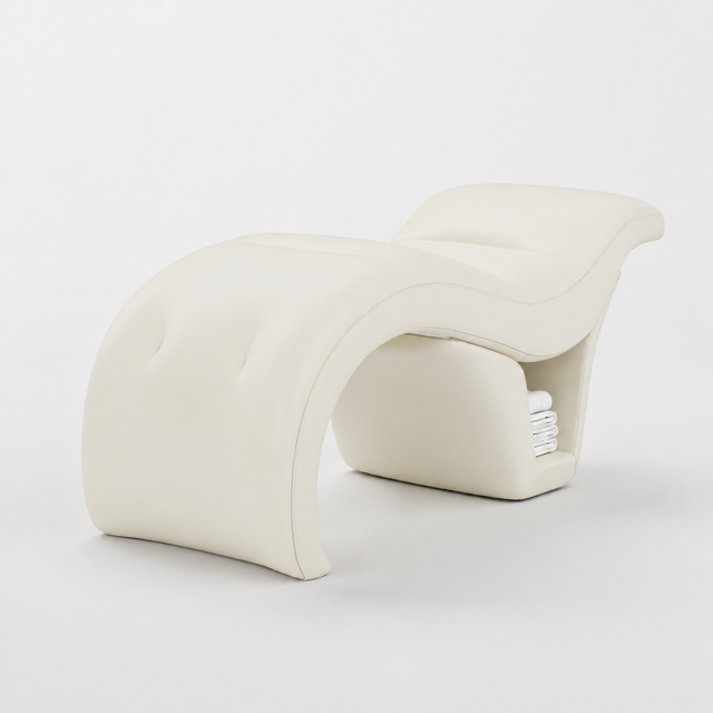 Luxury Modern Cream Leather Lash Bed