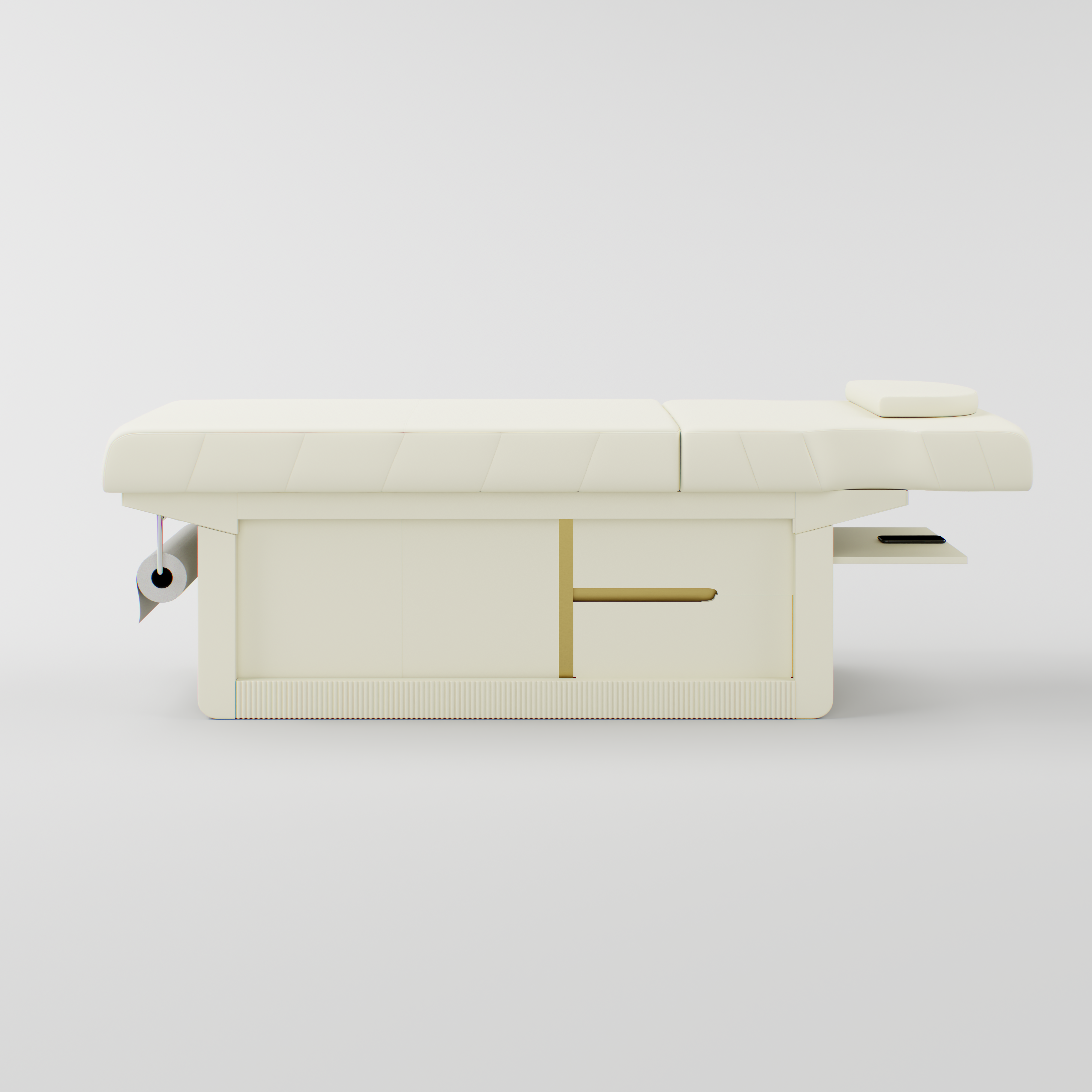 Cream Beauty Bed with Roll Holder