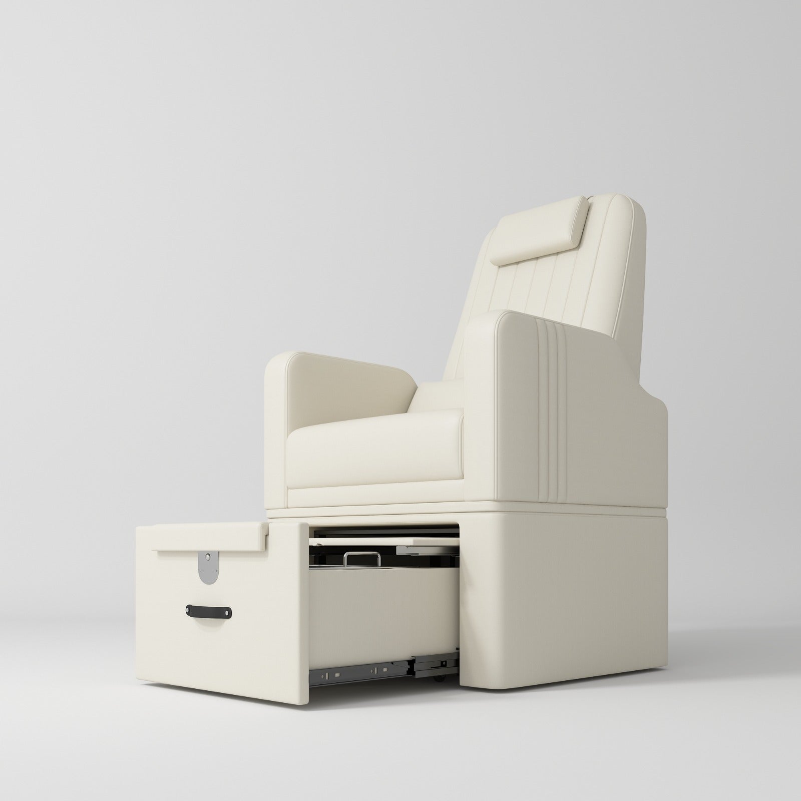 Cream Leather Pedicure Chair 